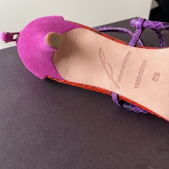 BRIAN ATWOOD Estefania Tricolor Snake Heels 8.5 - Picture 6 of 6